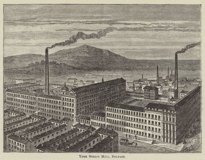 York Street Mill, Belfast (gravura) de English School