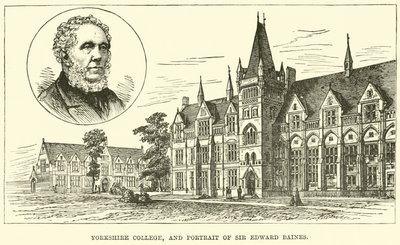 Yorkshire College e retrato de Sir Edward Baines de English School