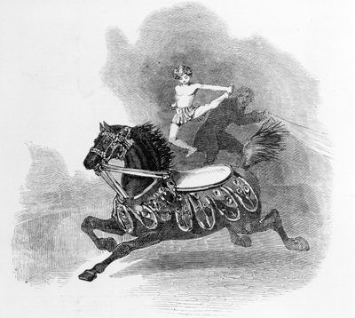 Jovem Hernandez, no Anfiteatro de Astley, ilustração de "The Illustrated London News", 1849 de English School