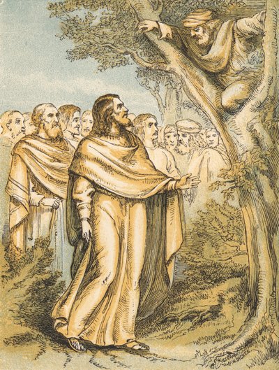 Zacchaeus (gravura colorida) de English School