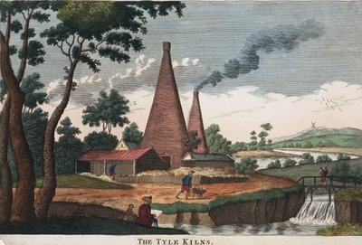 The Tyle Kilns, 1780-1830 (gravura colorida à mão) de English School English School