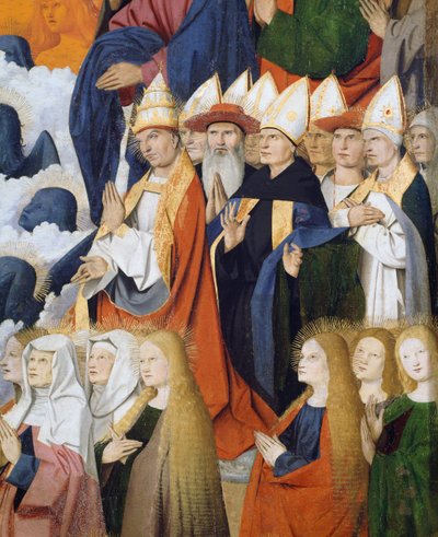 Santos e bispos, detalhe da Coroação de Nossa Senhora de Enguerrand Quarton