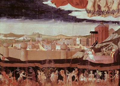 O Condenado no Inferno, da &39;Coroação da Virgem&39;, completou 1454 (detalhe de 57626) de Enguerrand Quarton