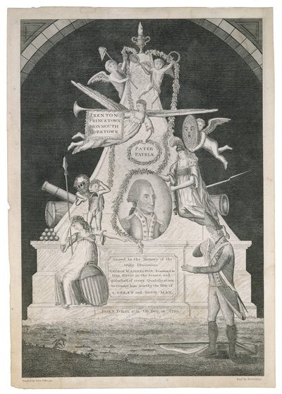 Pater Patriae, c. 1800 (gravura pontilhada e linha com gravura em papel tecido) de Enoch G. Gridley