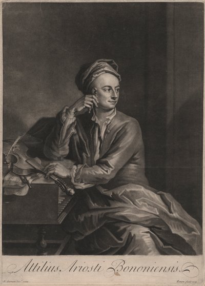 Attilus Ariosti Bologna gravado por John Simon (1675-1751), 1719 (gravura) de Enoch Seeman