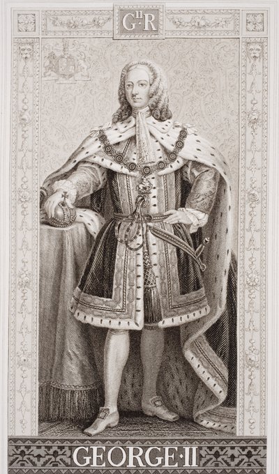 George II (1683-1760) de "Ilustrações da História Escocesa e Inglesa" II de Enoch Seeman