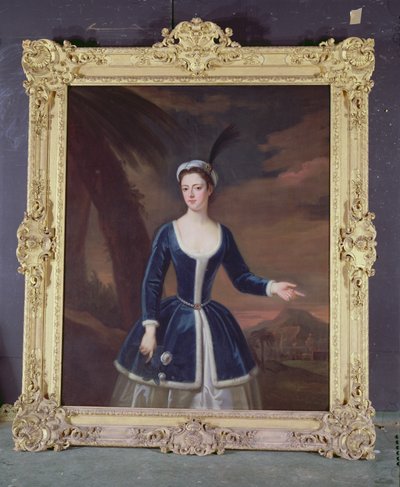 Retrato de Mary Slingsby em uma paisagem oriental de Enoch Seeman