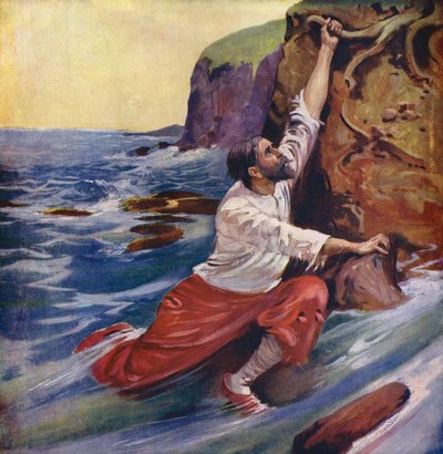 A fuga de Sindbad (litografia a cores) de Enoch Ward