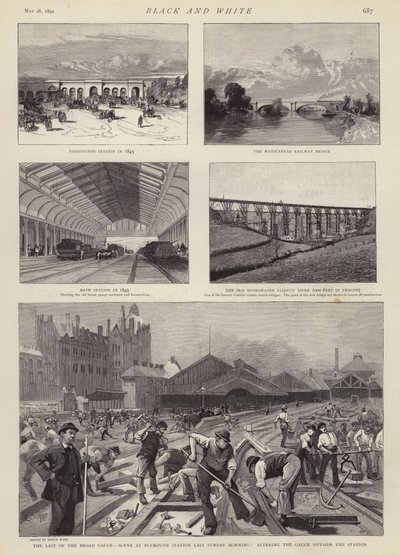 A Grande Ferrovia do Oeste (GWR) (litho) de Enoch Ward