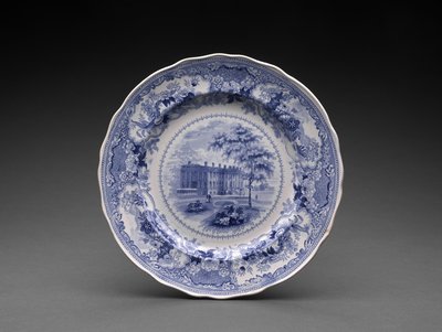 Placa, c.1831-46 (faiança vitrificada com chumbo com impressão de transferência) de Enoch Wood and Sons