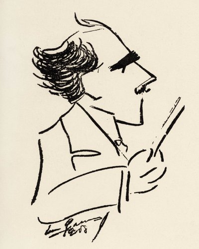 Arturo Toscanini (1867-1957) maestro italiano em caricatura de Enrico Caruso (tenor italiano). de Enrico Caruso