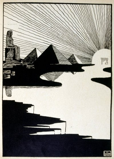 Festival de Páscoa, do livro Judá ilustrado por Efraim Moses Lilien (1874-1925). Lilian é considerado o pai da iconografia sionista, criada no estilo Jugendstil (art nouveau alemão). Ele ilustrou