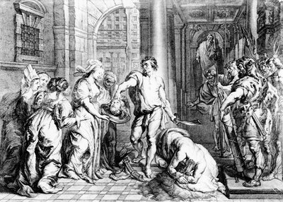 A execução de São João Batista, gravada por Martin I van den Enden (fl. 1630-54) de Erasmus Quellinus II