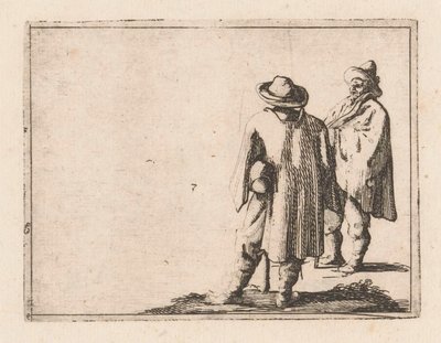 Dois homens
Cenas de caça (título da série) de Ercole Bazicaluva (circle of)