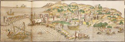 Vista panorâmica de Rodes, 1486 de Erhard Reuwich