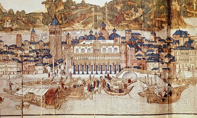 Vista de Veneza (Palácio Doge, Praça de São Marcos) (xilogravura de Erhard Reuwich