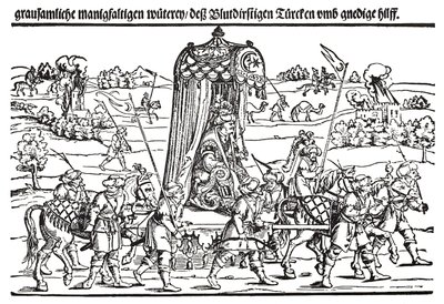 Fragmento de uma face na invasão turca da Hungria de Erhard Schon