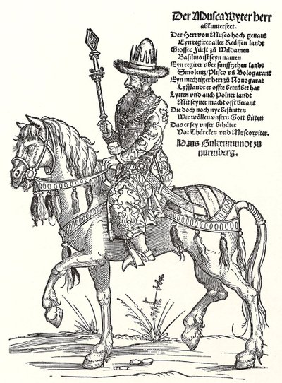 Retrato do Grande Príncipe Vasili III Ivanovich de Moscou 1479-1533 de Erhard Schon