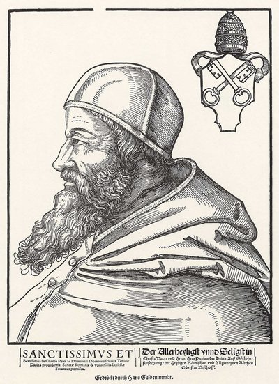 Retrato do Papa Paulo III Farnese de Erhard Schon