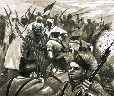 General Franco combate os rebeldes do Riff em Marrocos de Eric Parker
