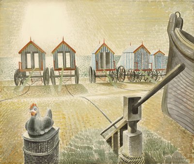 Máquinas de banho de Aldeburgh, 1938 de Eric Ravilious