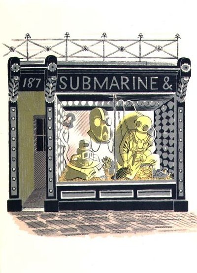 The Marine Suppliers, impresso pela Curwen Press, de High Street, por JM Richards, publicado pela Country Life, 1938 (conjunto de 24) de Eric Ravilious
