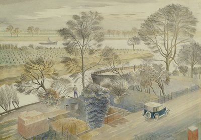 O rio Tamisa em Hammersmith de Eric Ravilious