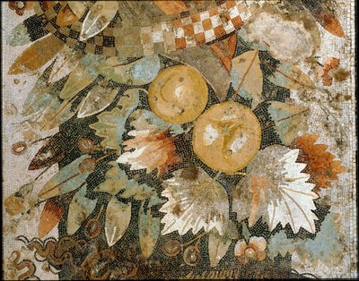 Festão com máscaras, folhas e frutos de Erich Lessing