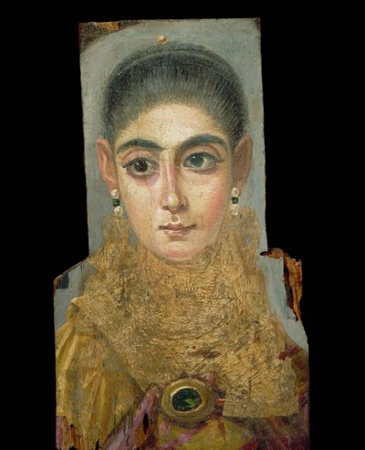 Retrato funerário de uma mulher, de Antinópolis ... de Erich Lessing