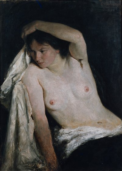 mulher meio nua de Erik Theodor Werenskiold