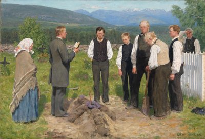 Enterro de camponeses de Erik Theodor Werenskiold