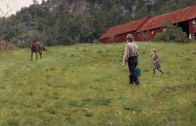 Água para o cavalo de Erik Theodor Werenskiold