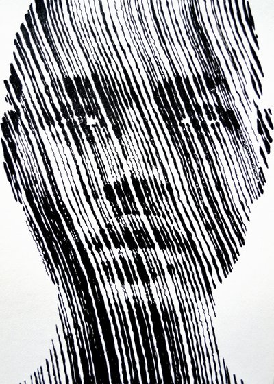 Retrato em linha abstrata de Erik Van Velzen