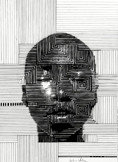 Retrato geométrico moderno de Erik Van Velzen