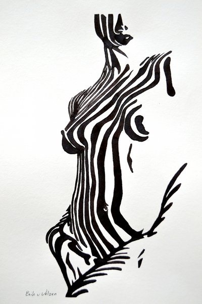 Nude com riscas de zebra de Erik Van Velzen