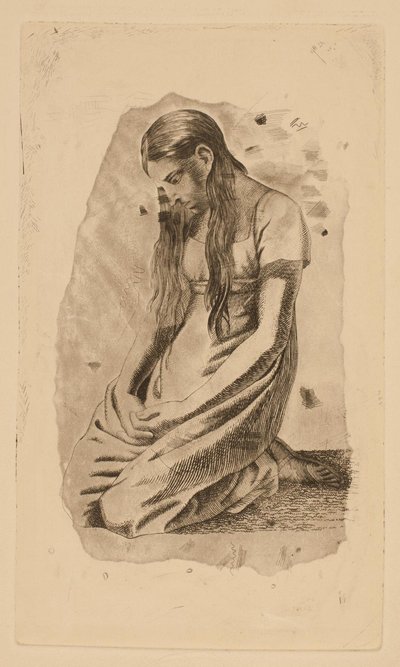 jovem de joelhos de Erling Eckersberg