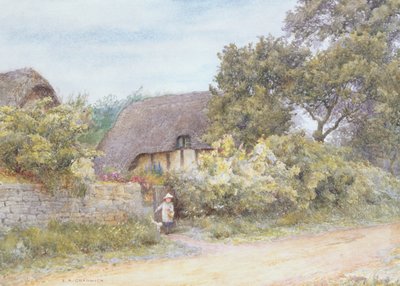 Uma casa de campo de Gloucestershire (aguarela sobre papel) de Ernest Albert Chadwick
