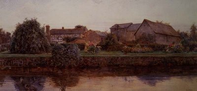 Uma Casa e Edifícios Agrícolas junto a um Rio de Ernest Arthur Rowe