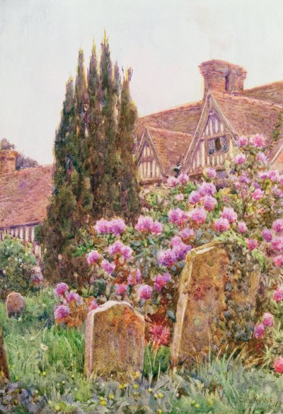 Pátio da Igreja, Chiddingstone (wc) de Ernest Arthur Rowe