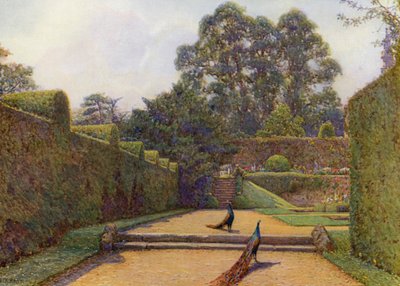 Penshurst Place, Kent (litografia a cores) de Ernest Arthur Rowe