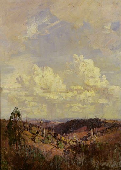 E deixe as nuvens da par e da manhã (Tennyson) de Arthur Streeton