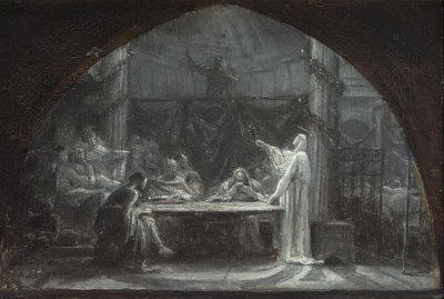 Esboços para a igreja de Saint-Gervais-Saint-Protais, cerca de 1863 (óleo sobre tela) de Ernest Augustin Gendron