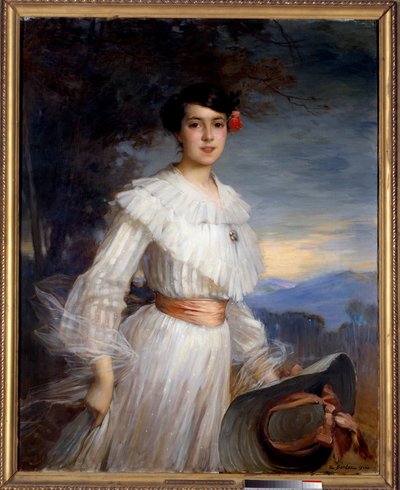 Retrato de Madeleine Reclus. Pintura de Ernest Bordes (1852-1914) de Ernest Bordes