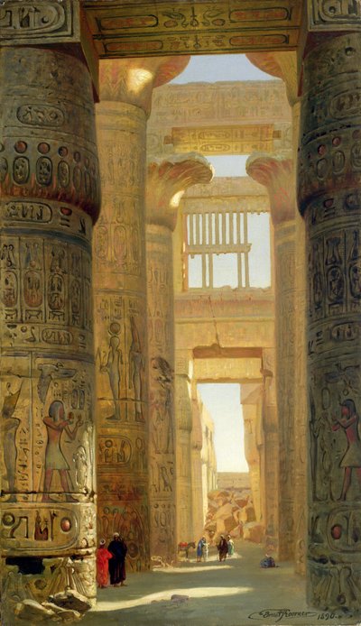 O Templo de Karnak, O Grande Salão Hipostilo, 1890 de Ernest Carl Eugen Koerner