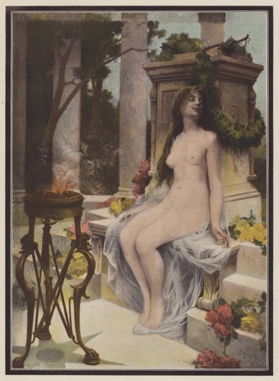 Uma oferta de amor (cor litho) de Ernest Edouard Martens