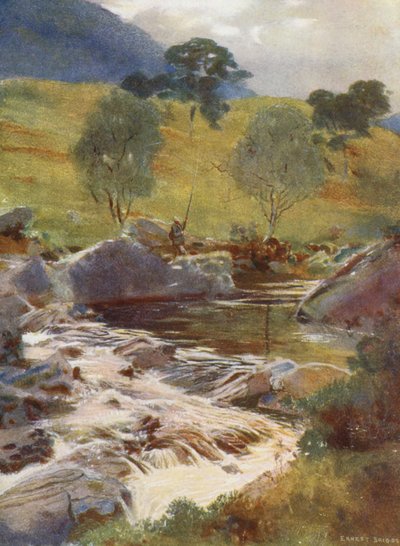 As nascentes do Dochart (litografia a cores) de Ernest Edward Briggs