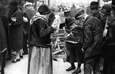 Um grupo de compradores de canários, Paris, 1931. de Ernest Flammarion