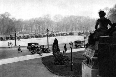 Rond Point e Georges Clemenceau Place, Paris, 1931. de Ernest Flammarion