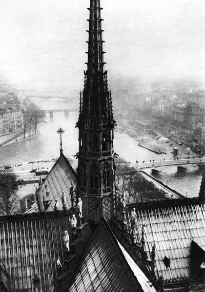 A torre de Notre Dame vista das torres, Paris, 1931. de Ernest Flammarion