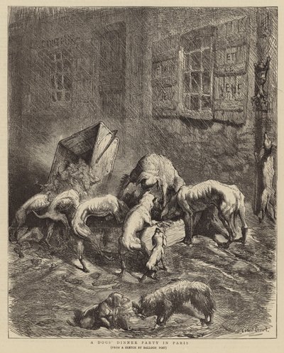 Um jantar de cães em Paris de Ernest Henry Griset